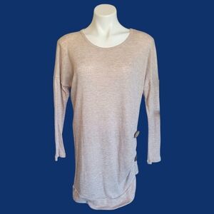 Twenty Second Womens Medium Beige Long Sleeve Tunic Sweater Top